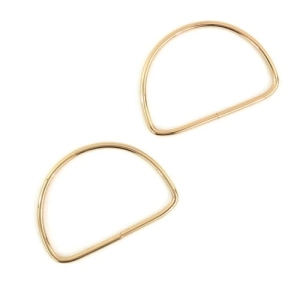 Ucha 7,5 x 10,7 cm metalowe do torby - półkole złote (2 sztuki)