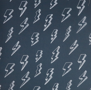 TKANINA WODOODPORNA błyskawice na grafitowym [6-8]