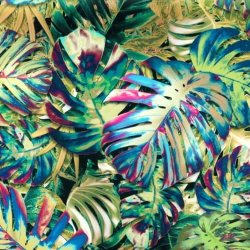 WELUR TAPICERSKI Monstera kolorowe