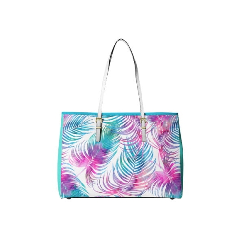 TKANINA WODOODPORNA Pióra kolorowe na białym bag.jpg