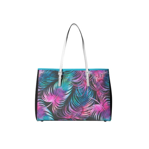 TKANINA WODOODPORNA Pióra kolorowe na czarnym bag.jpg