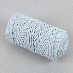 Sznurek bawełniany 5 mm pleciony szary - motek 100 m