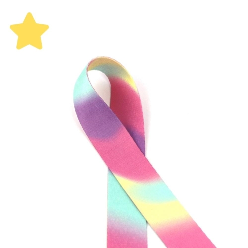 Taśma nośna 38 mm tęczowe plamy