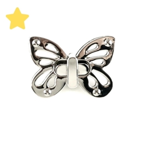 Zapięcie obrotowe 50x35 mm motyl  kolor srebrny