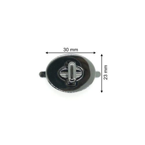 Zapięcie obrotowe 30 mm owalne kolor czarny