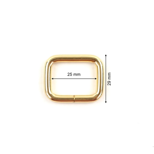Prostokąt / uchwyt 25 mm kolor złoty