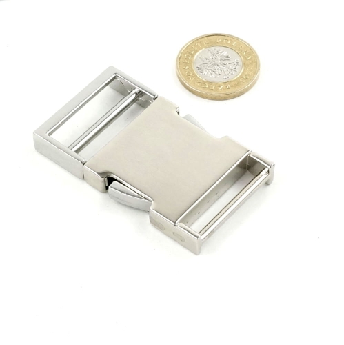 Klamra metalowa 25 mm (zapięcie) kolor srebrny