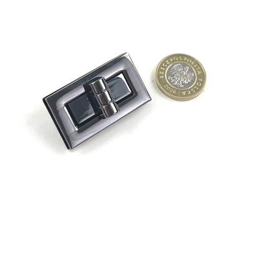 Zapięcie obrotowe 40x20mm do torebki kolor czarny