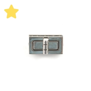Zapięcie obrotowe 30x16mm do torebki kolor srebrny