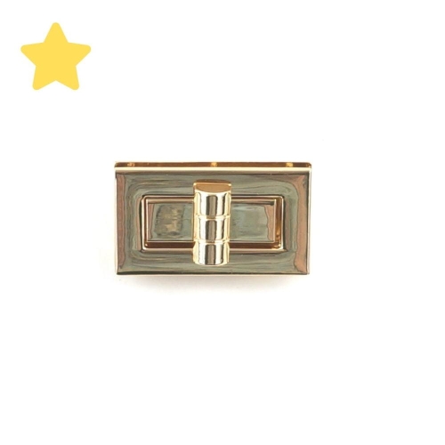 Zapięcie obrotowe 40x20mm do torebki kolor złoty