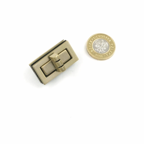 Zapięcie obrotowe 30x16mm do torebki kolor stare złoto