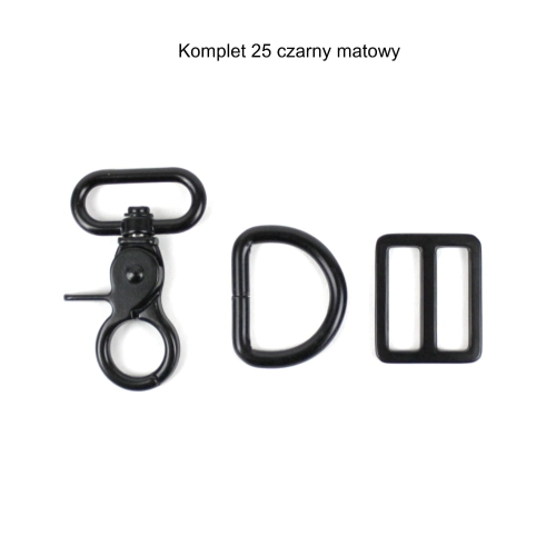 Karabińczyk 25 mm matowy kolor czarny