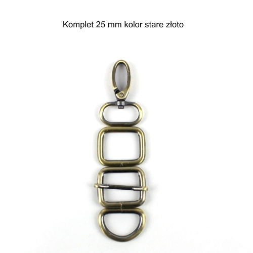Karabińczyk 25 mm kolor stare złoto