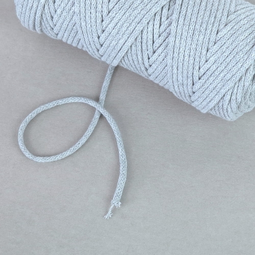 Sznurek bawełniany 3 mm pleciony szary