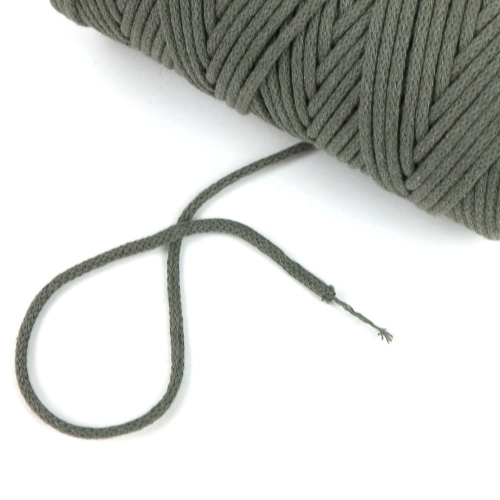 Sznurek bawełniany 3 mm pleciony khaki