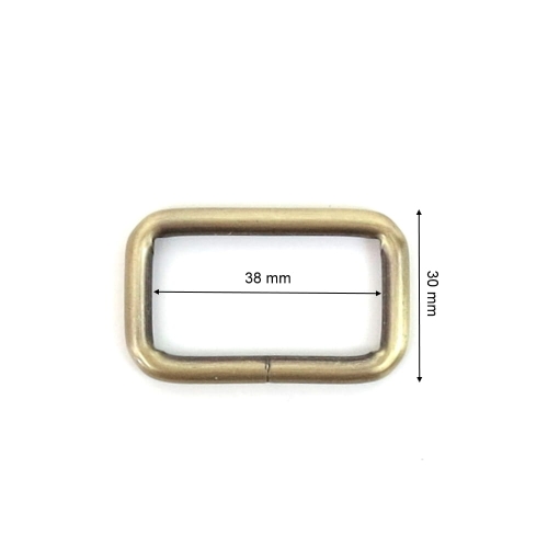 Prostokąt/uchwyt 38 mm kolor stare złoto
