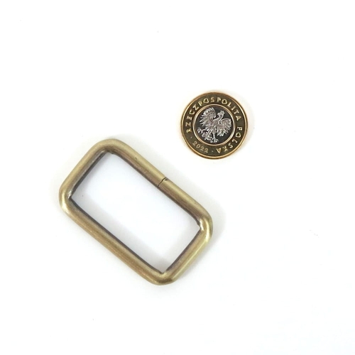 Prostokąt/uchwyt 10 szt. 38 mm kolor stare złoto