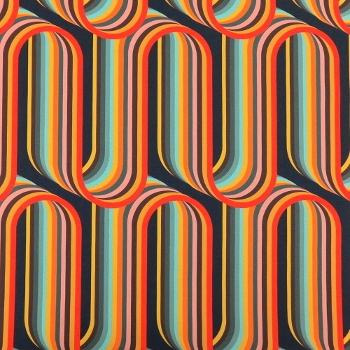 TKANINA WODOODPORNA Tęcza 3D retro