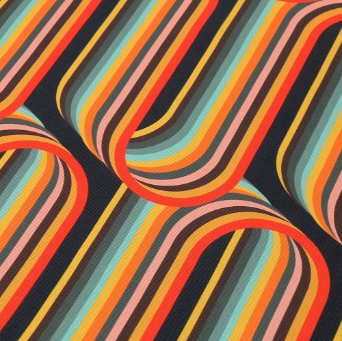 TKANINA WODOODPORNA Tęcza 3D retro