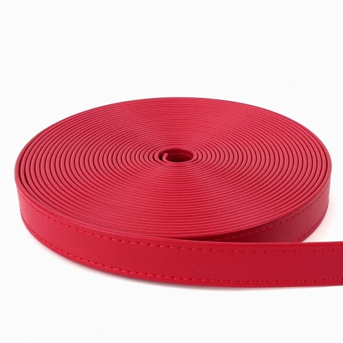 Pasek ekoskóra 25 mm czerwony
