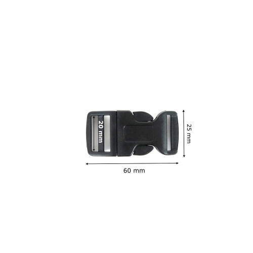 Klamra 20 mm z regulatorem (wygięta) czarna
