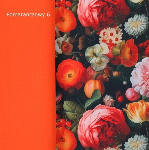 TKANINA WODOODPORNA Kwiaty pomarańczowe