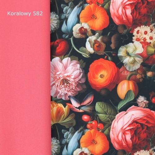 TKANINA WODOODPORNA Kwiaty pomarańczowe