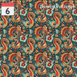 TKANINA WODOODPORNA OXFORD Paisley czerwony [6]