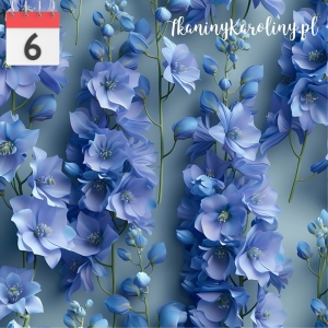 TKANINA WODOODPORNA OXFORD Kwiaty ostróżka [6]