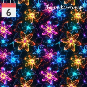WELUR TAPICERSKI Kwiaty neon kolorowe [6]