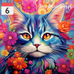 Panel wodoodporny 50x50cm Kot w kwiatach 21 [6]