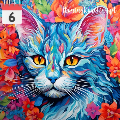 Panel wodoodporny 50x50cm Kot w kwiatach 33 [6]