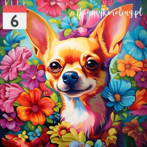 Panel wodoodporny Pies chihuahua w kwiatach [6]