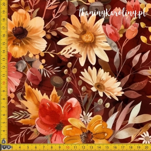 TKANINA WODOODPORNA OXFORD Jesienne kwiaty 2 [6-8]