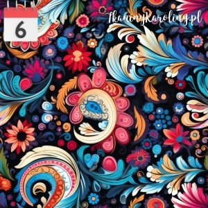 TKANINA WODOODPORNA OXFORD Paisley kwiatowy 5 [6]