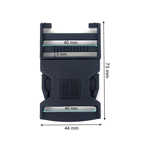 Klamra 40 mm z regulatorem (zapięcie) czarna