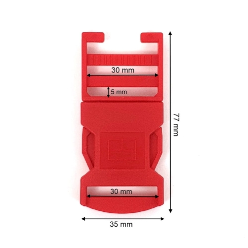 Klamra 30 mm z regulatorem (zapięcie) czerwona