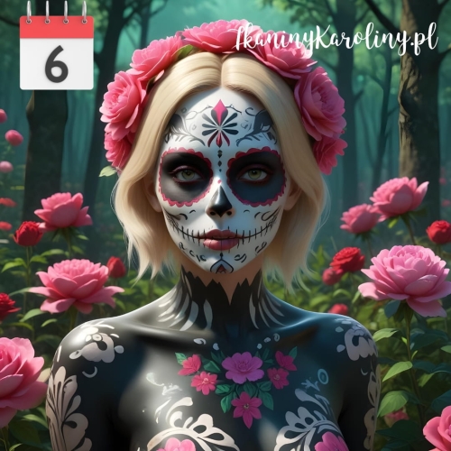 Panel wodoodporny Kobieta krótki blond sugar skull [6]