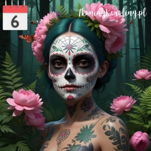 Panel wodoodporny Kobieta zielone włosy sugar skull [6]