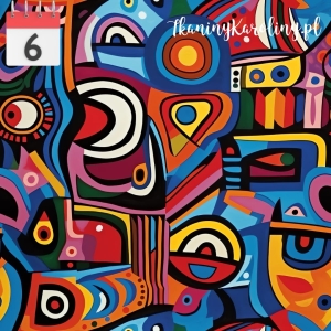 WELUR TAPICERSKI Abstrakcja ala Picasso oczy [6]