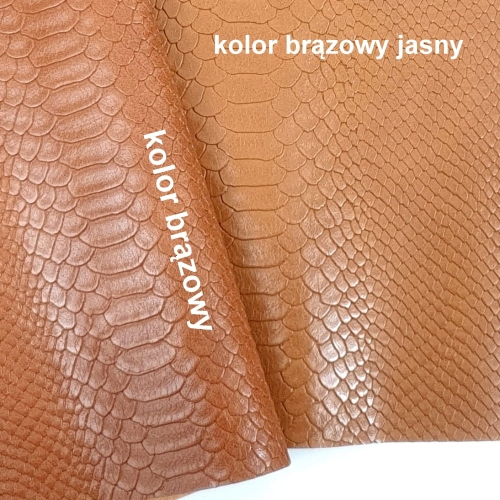 Ekoskóra kaletnicza skóra węża - kolor brązowy jasny