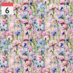 TKANINA WODOODPORNA OXFORD Wiosenne kwiaty haft groszek kolorowy [6]