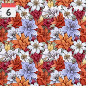 SOFTSHELL WODOODPORNY Kwiaty vintage fioletowo pomarańczowe [6]