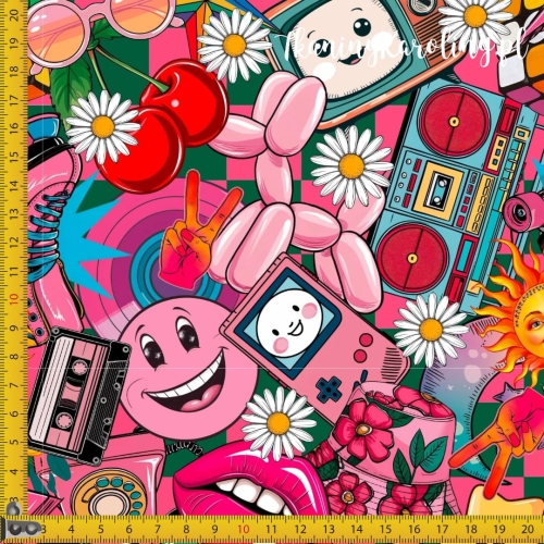 SOFTSHELL WODOODPORNY Młodzieżowy mix kawai