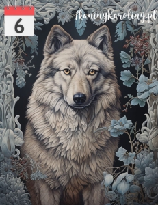 OD RĘKI Panel wodoodporny 40x50cm Biały wilk 