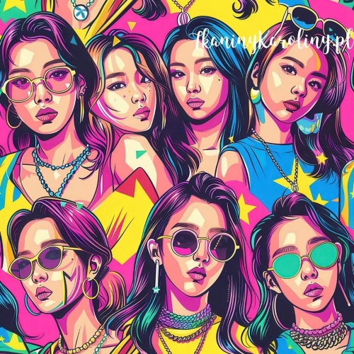 WELUR TAPICERSKI K-POP Dziewczyny w kolorowych okularach, nasycone kolory [6-8]