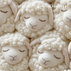 SOFTSHELL WODOODPORNY Włóczkowe owieczki  - śpiące, krem/beż [6-8]