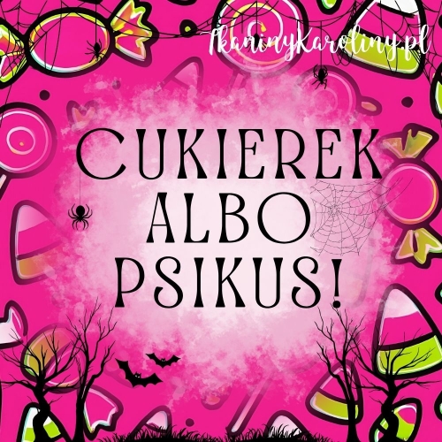 Panel welurowy, Neon Halloween - słodkości na różu (napis)