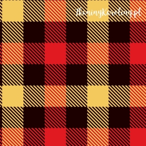 SOFTSHELL WODOODPORNY Krata szkocka, tartan - żółte, czarne i czerwone kwadraty [6-8]