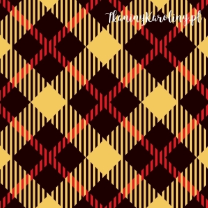 WELUR TAPICERSKI Krata szkocka, tartan - czarno-czerwone romby na żółtym tle [6-8]